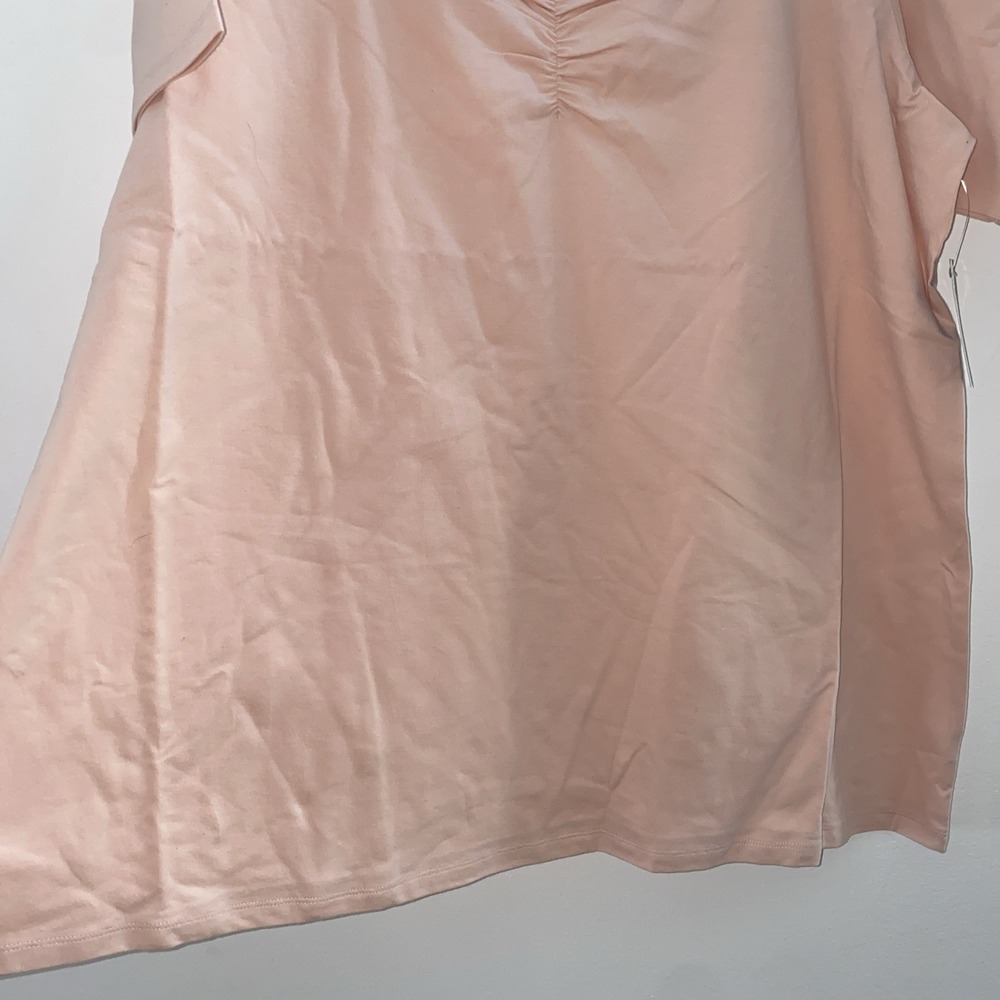 Torrid Pale Blush‎ Cinch Blouse Top Short Sleeve Size 5 Size 28 - Picture 5 of 5
